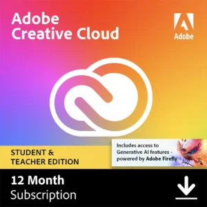 Creative Cloud for Windows/Mac, 1-Year Student & Teacher Subscription.